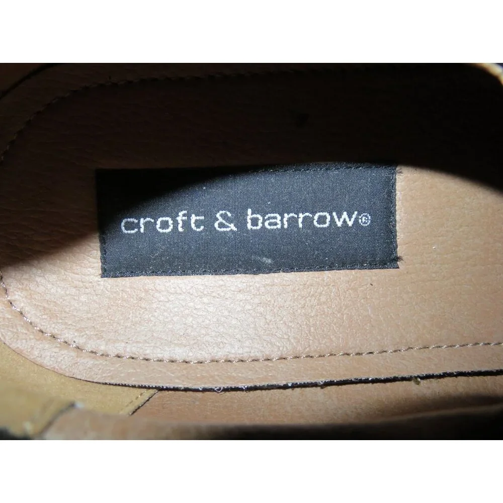 Croft & Barrow Men's Black Leather Loafers Slip On Dress Career Shoes size 13